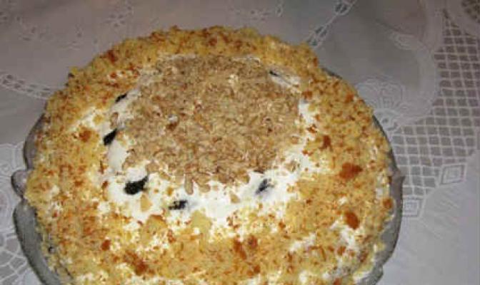 Сметанный торт с черносливом и грецкими орехами Торт с черносливом и грецким орехом: рецепт со сгущенкой